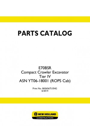 New Holland CE E70BSR Parts Catalog